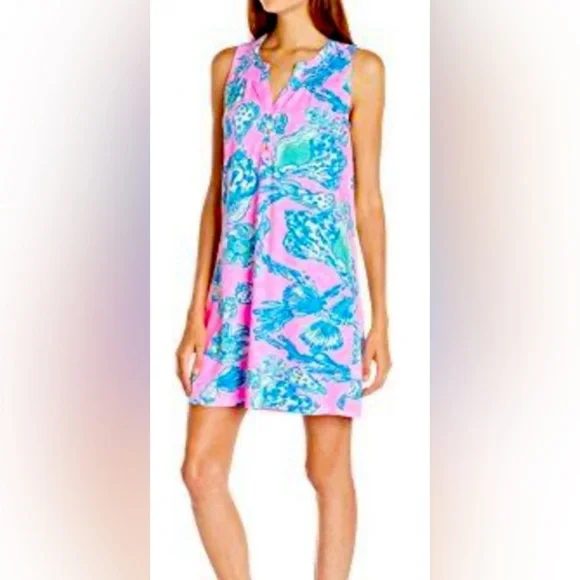 Lilly Pulitzer Pink and Blue Patterned Dress - Picture 1 of 7